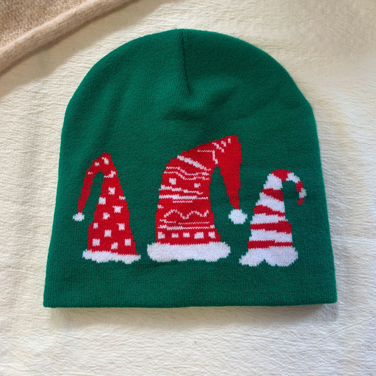 Santa Claus Print Warm Christmas Knit Beanie 6W6HAT837