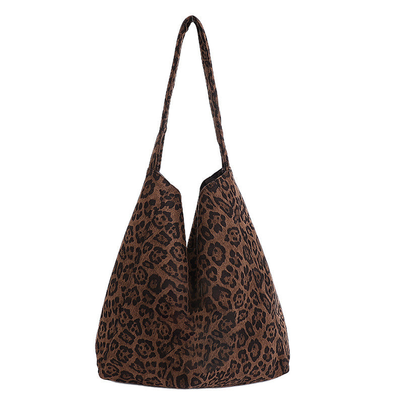 Retro Leopard Suede Large Capacity Shoulder Bags 6S10BBG1552