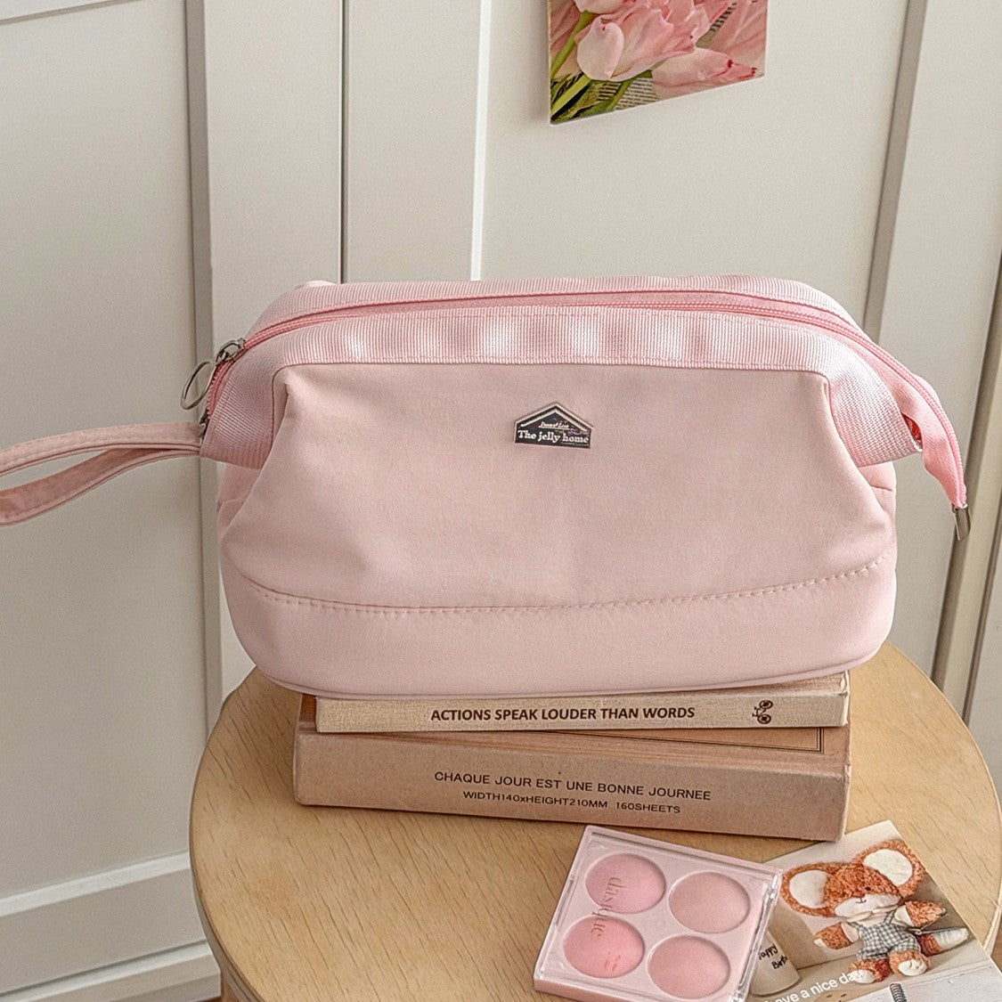 Simple Solid Color Large Capacity Makeup Bag MK2BW6S10BOB85