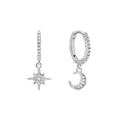 Stylish Rhinestones Moon Pendant Hoop Earring 6W6JER570
