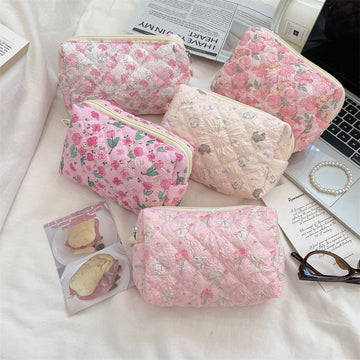 Cute Cartoon Print Flower Print Make Up Bag DP25A561