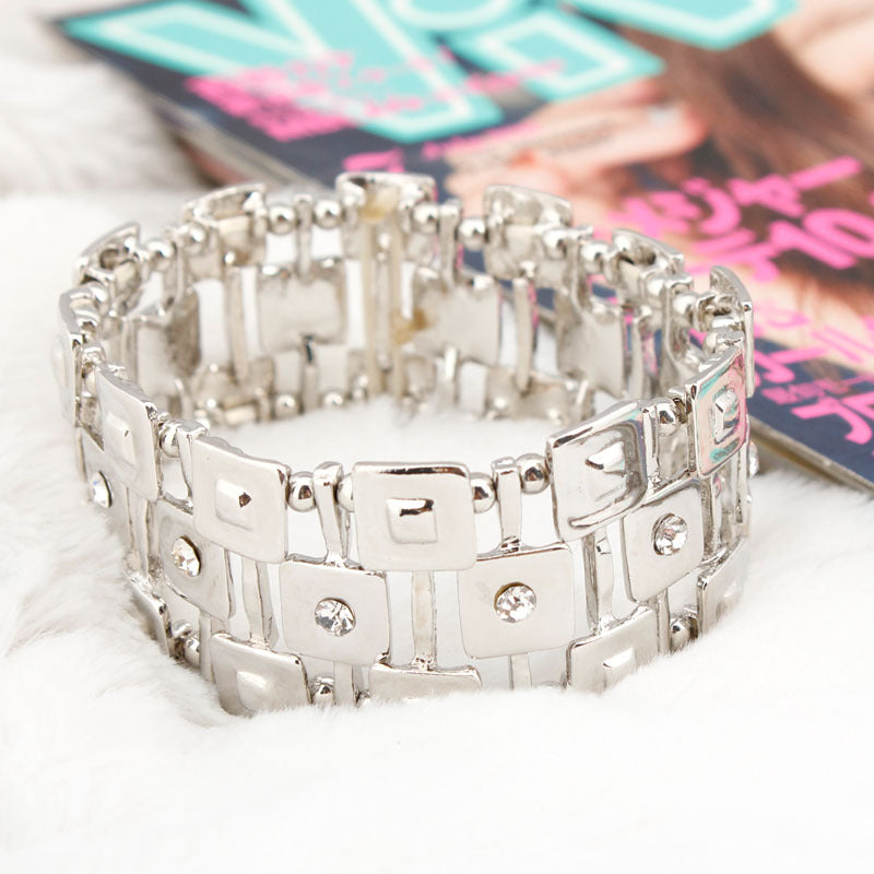 Retro Geometric Rhinestone Stretch Bracelet DP25F826