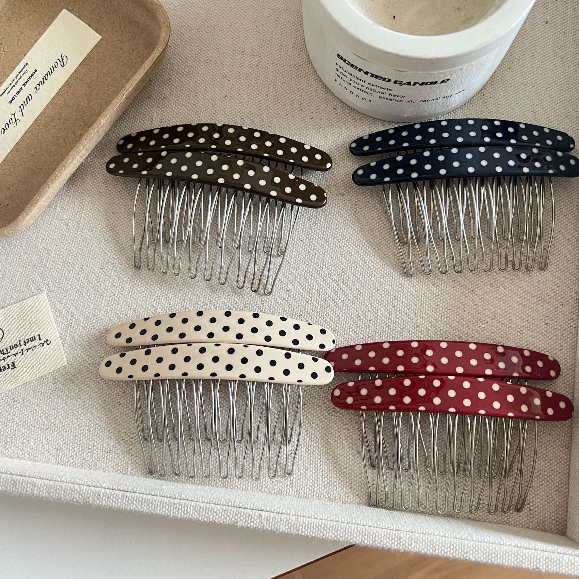 Polka Dot Oval Bangs Hair Comb Clip MK2MBEP6W6HPN10