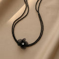 Crystal Flower Charm Beaded Necklace - DippedShop Wholesale - #6211