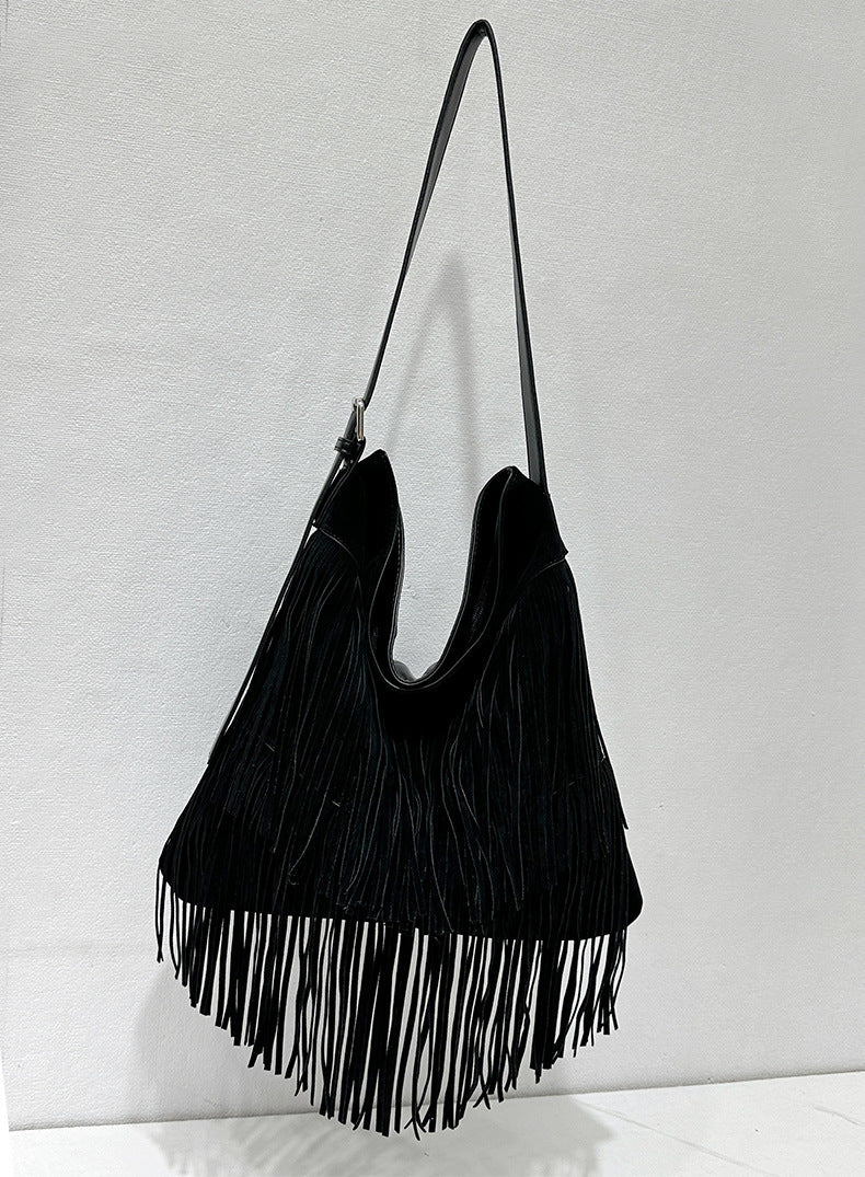 Trendy Fringe Large Capacity Hobo Shoulder Bag 6W10BBG2359