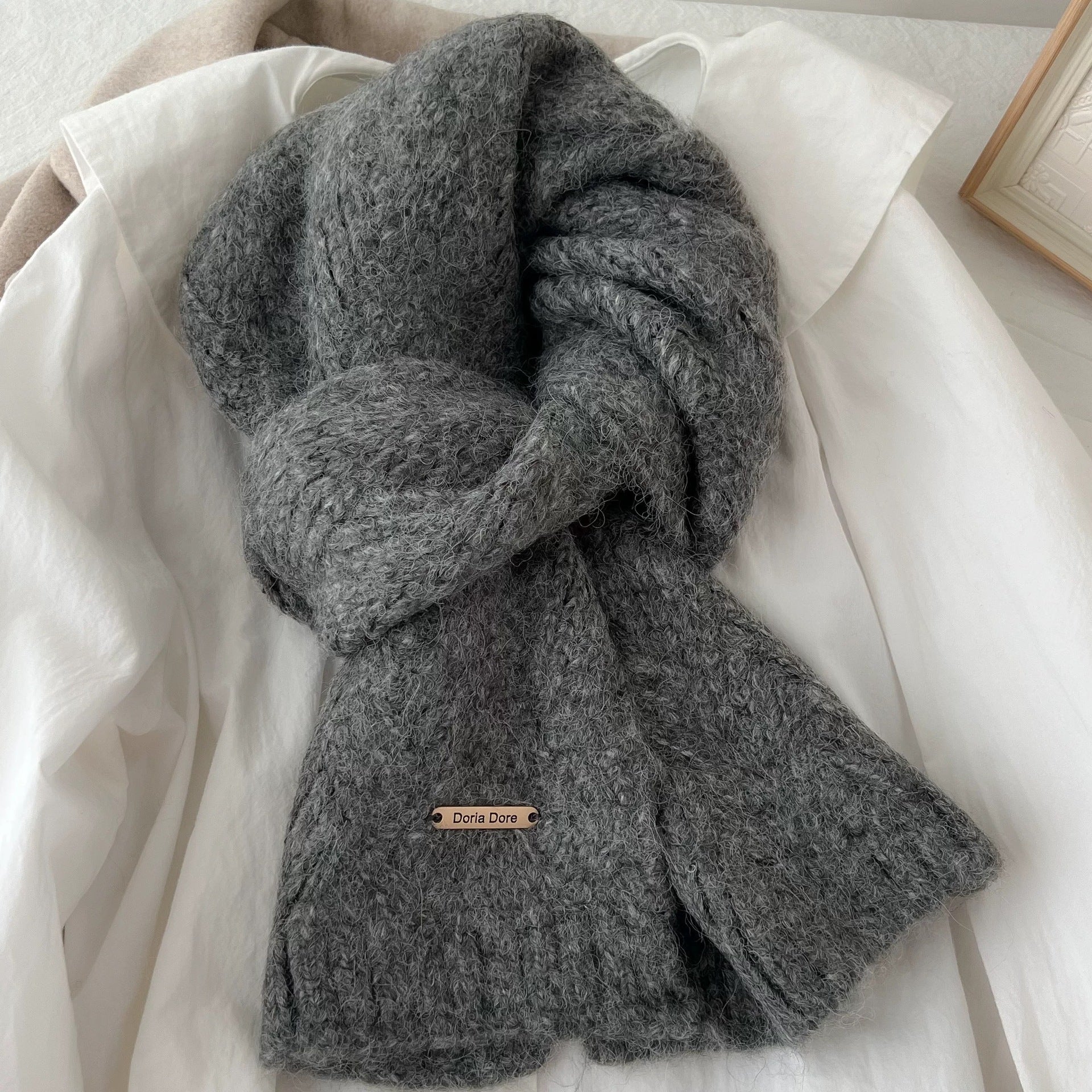 Minimalist Solid Color Knit Wool Scarf 6W6NSW303