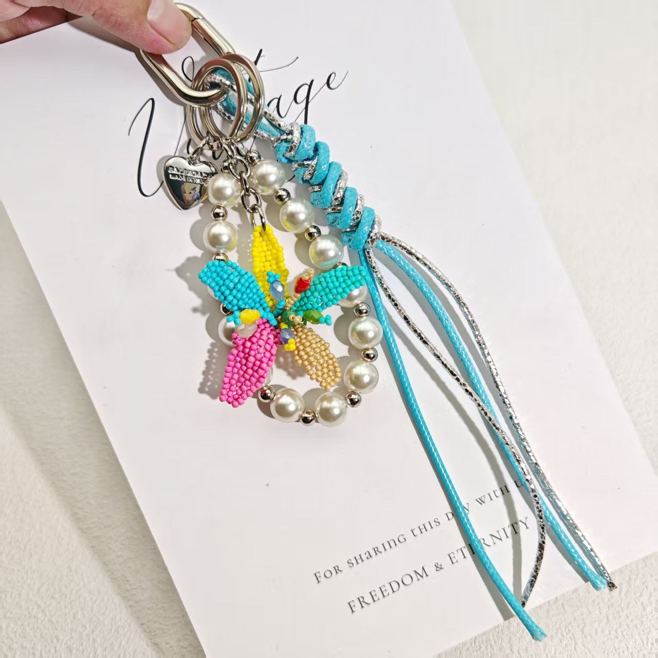 Beaded Flower Keychain Charm - DippedShop Wholesale - #2067