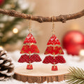 Cute Cartoon Print Christmas Tree Dangle Earrings 6W6JER679