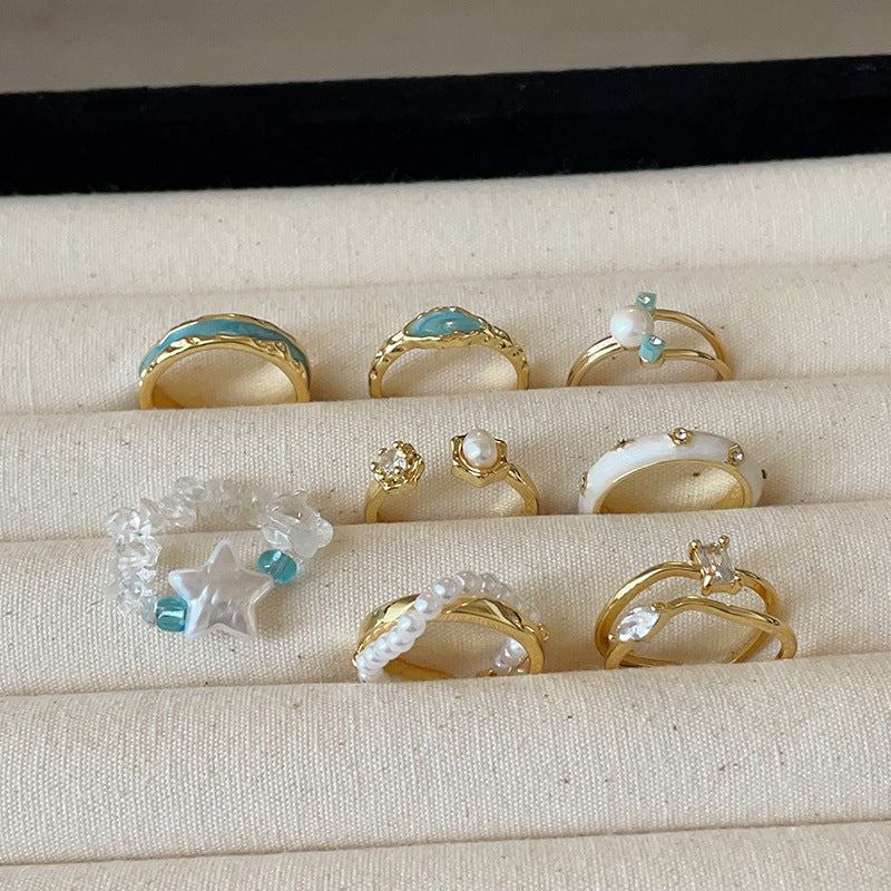 Open Pearl Rhinestone Ring - DippedShop Wholesale - #9731