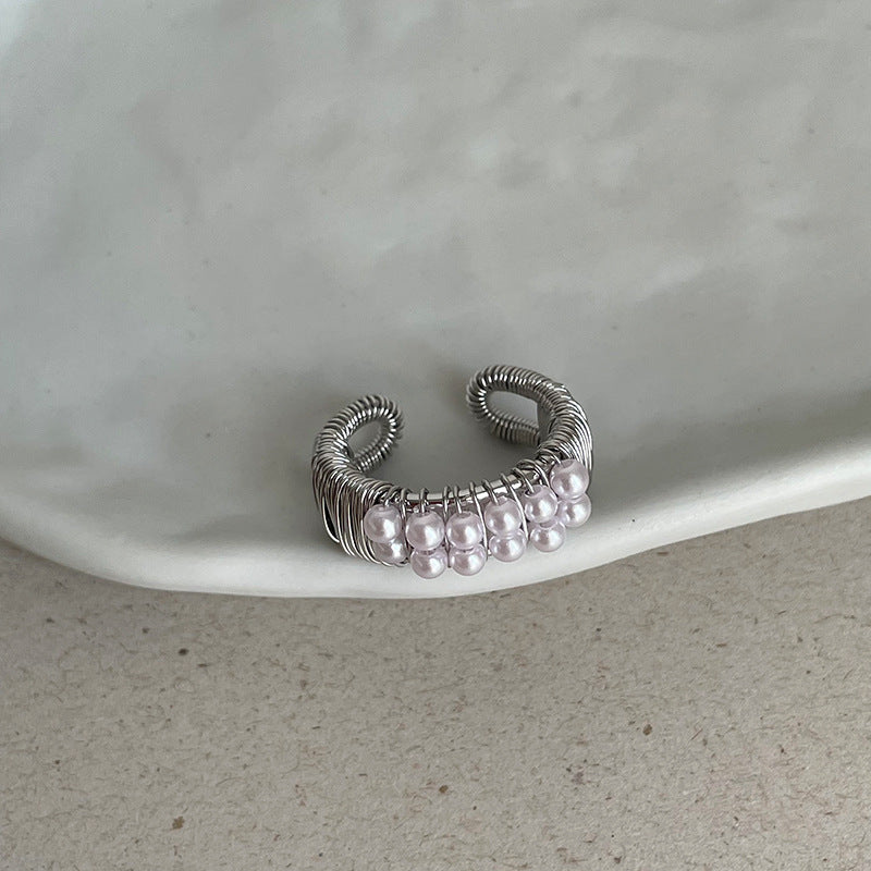 Layered Wrapped Pearl Ring - DippedShop Wholesale - #1523