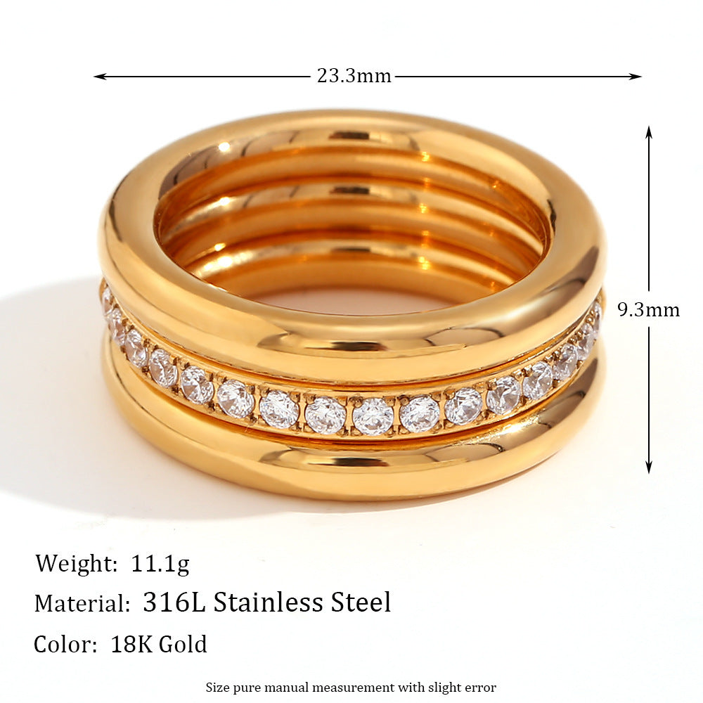 Cubic Zircon Ring Set - DippedShop Wholesale - #8851