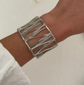 Stylish Bold Gold Plated Wide Open Cuff Bracelet 6W6JBR607