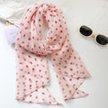 Sweet Color Block Floral Print Silk Scarf 6W6NSI196