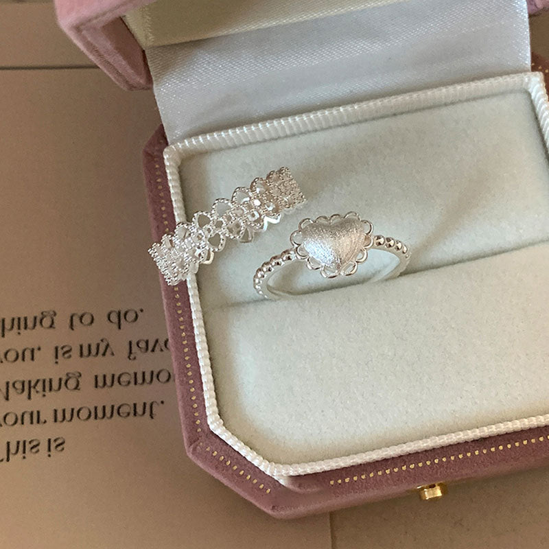 Lace Heart Open Ring - DippedShop Wholesale - #4387