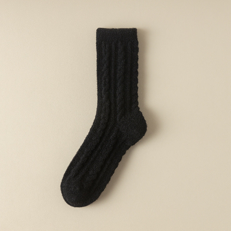 Thickened Cable Knit Winter Crew Socks 6W8FSO883