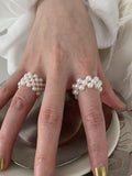 Pearl Braided Elastic Ring - DippedShop Wholesale - #4163