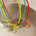 Sweet Mushroom Pendant Beaded Choker Necklace 6W6JNC449