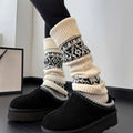 Floral Jacquard Rib Knit Stockings - DippedShop Wholesale - #2179