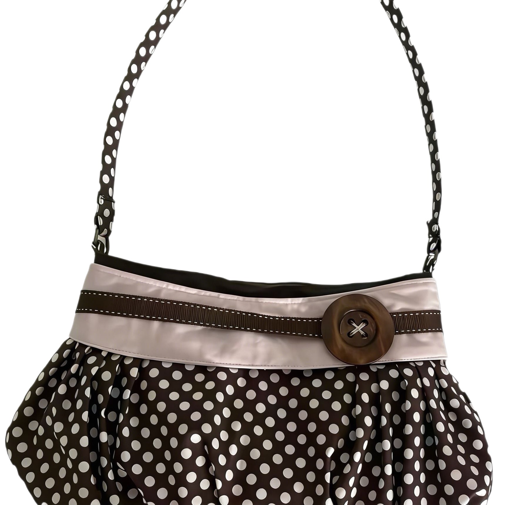 Retro Polka Dots Ruffled Underarm Bag 6W10BBG1315