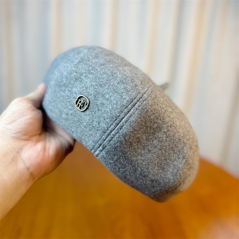 Metal Badge Beret Hat - DippedShop Wholesale - #5859