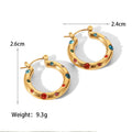 Rhinestone Pearl Hoop Earrings - DippedShop Wholesale - #7059