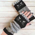 Cat Print Fingerless Gloves - DippedShop Wholesale - #0259