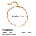 Gold Plated Pearl Bracelet - DippedShop Wholesale - #3555