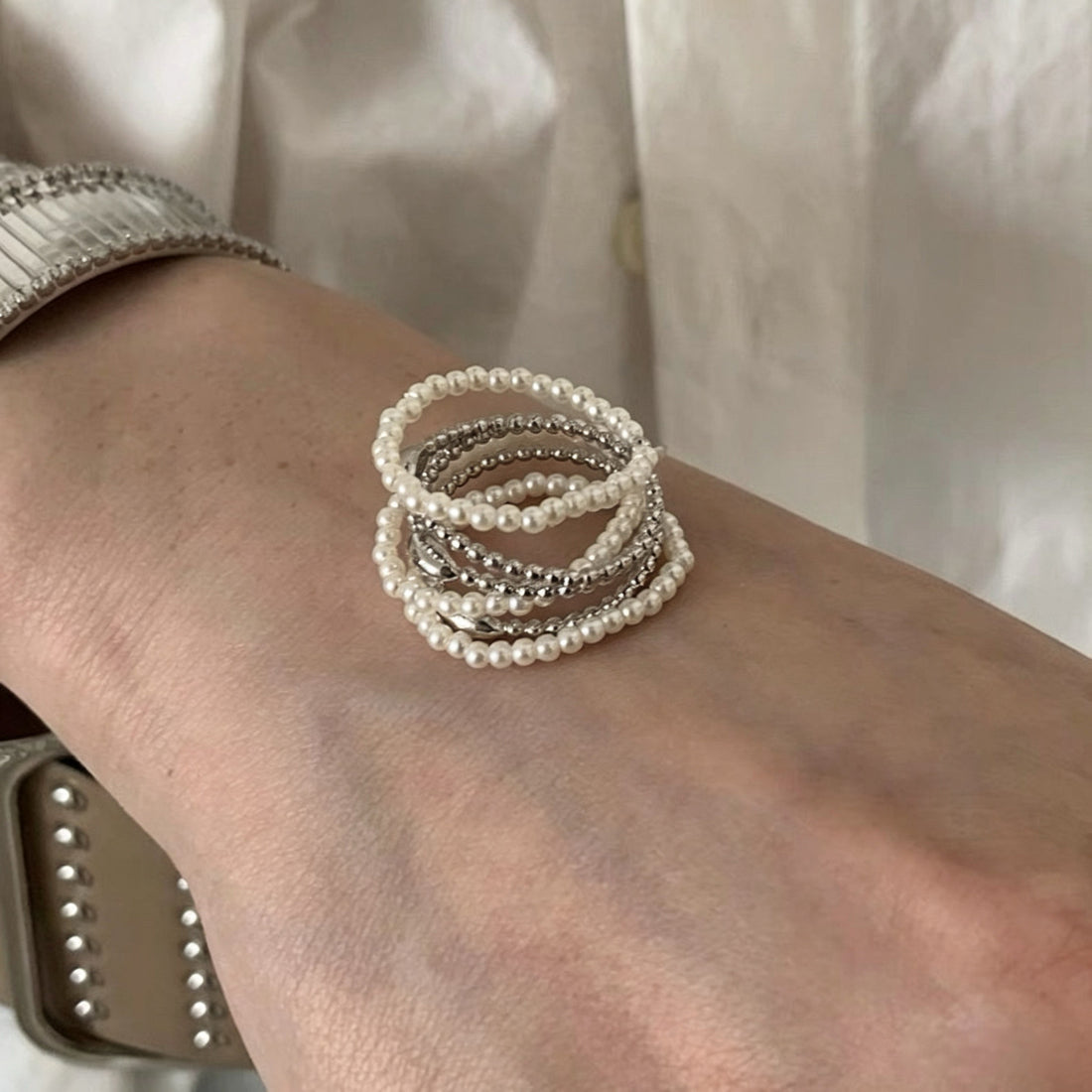 Multi Layer Pearl Ring - DippedShop Wholesale - #6723