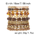 Boho Style Wooden Beaded Layered Elastic Bracelet 6W6JBR504