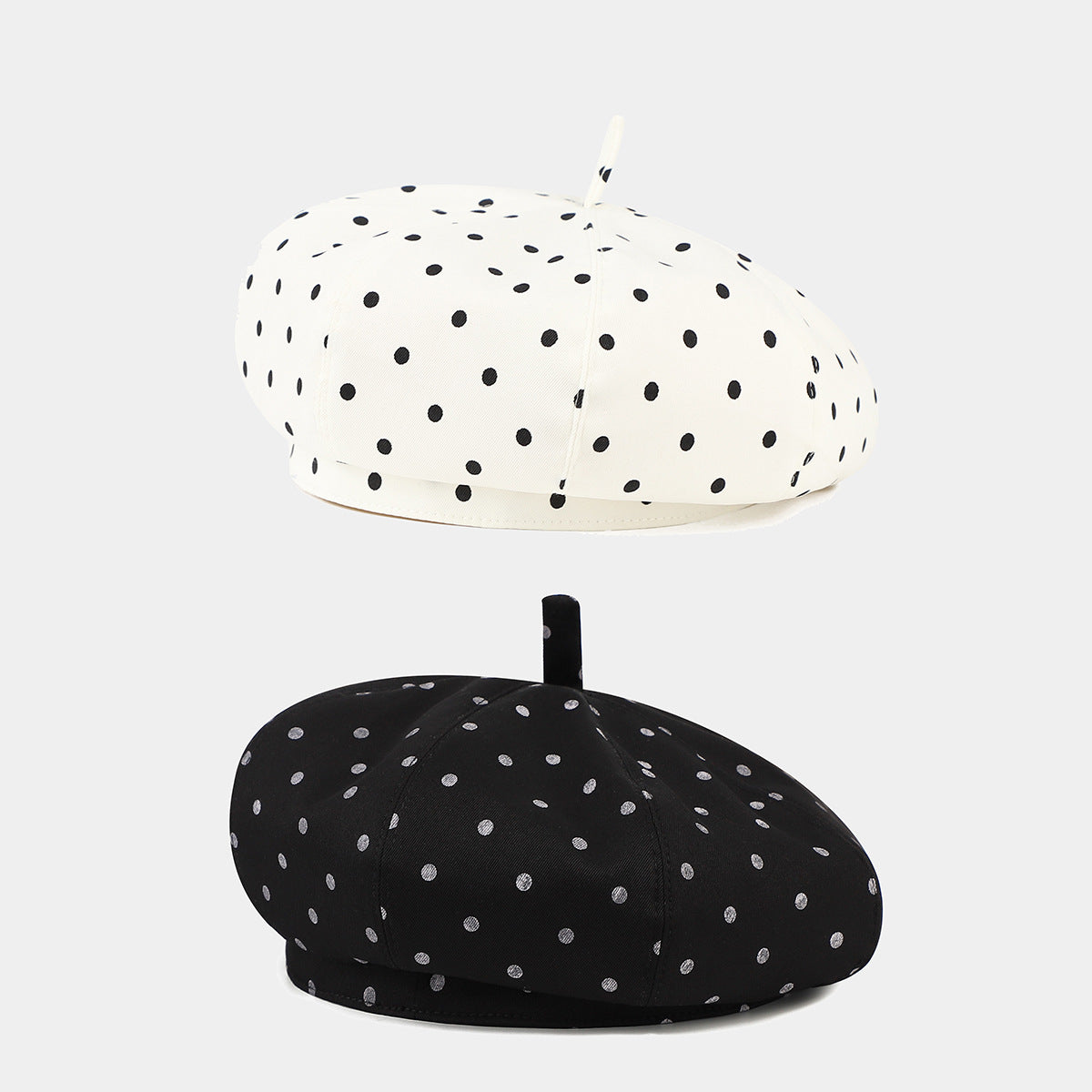 Trendy Polka Dots Foldable Beret Hat 8BK6HAT198L
