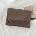 Warm Solid Color Tassel Scarf 6W6NSW305