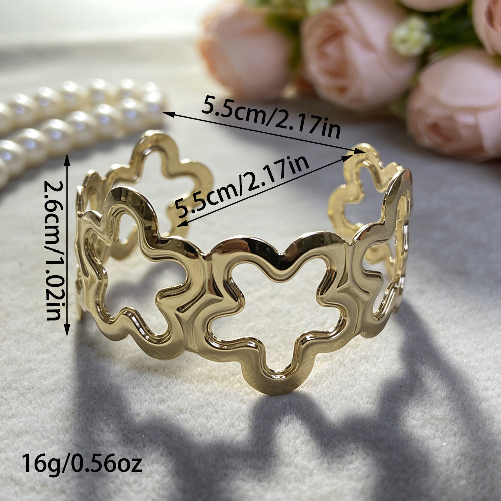 Retro Leopard Print Open Cuff - DippedShop Wholesale - #8915