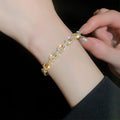 Elegant Gold Plated Rhinestone Bracelet 6W6JBR686