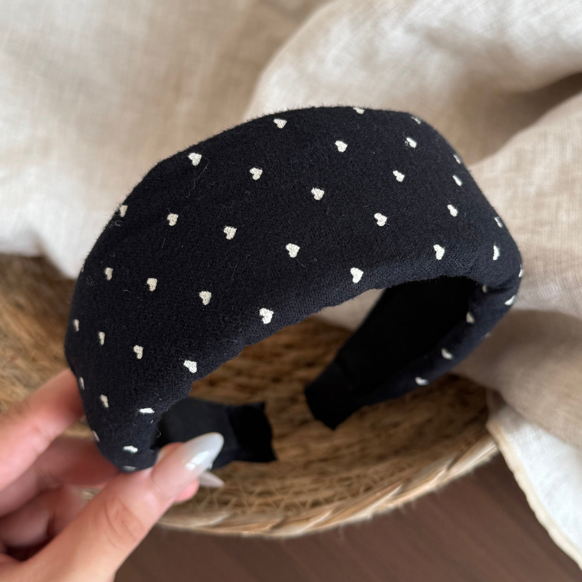 Heart Print Wide Headband - DippedShop Wholesale - #2003
