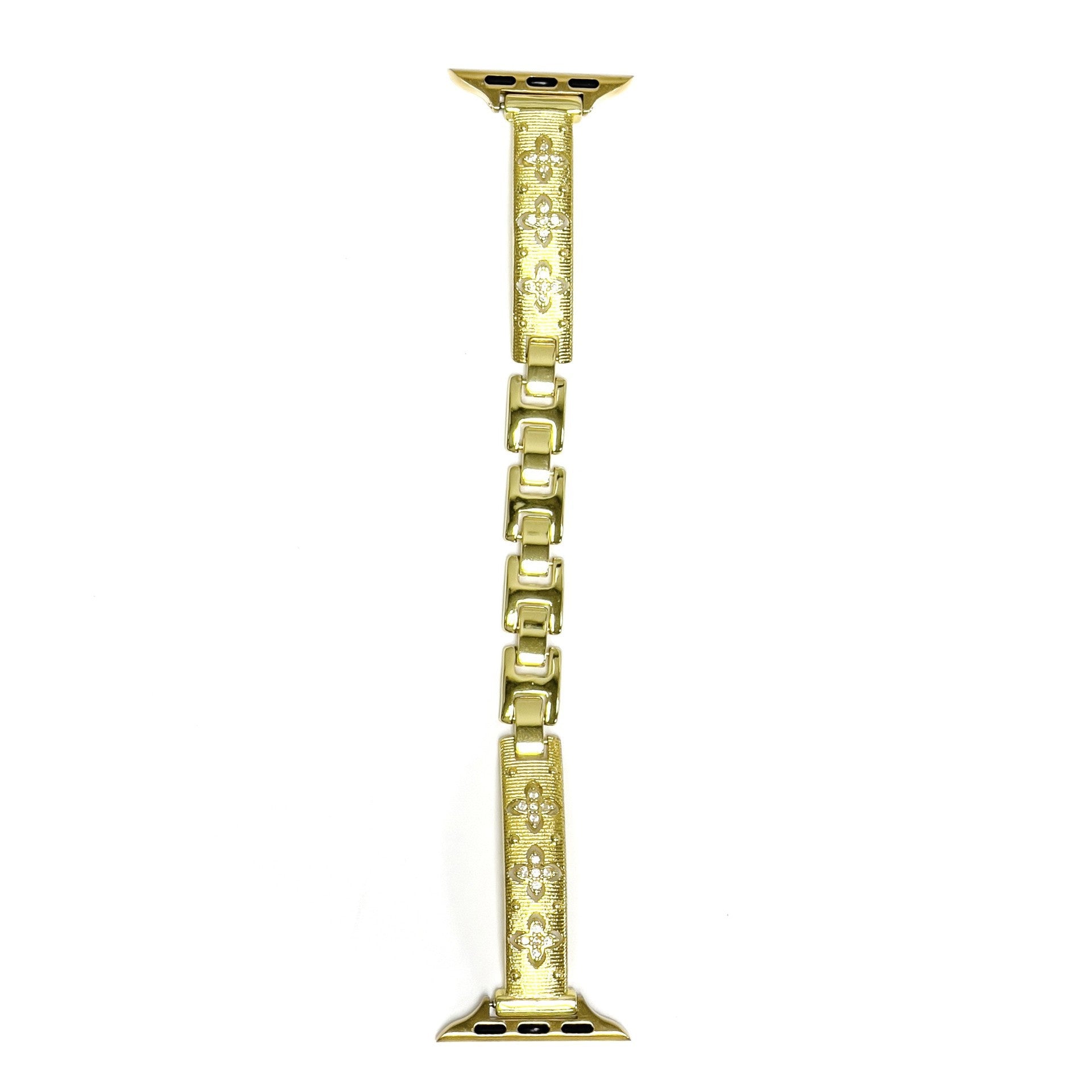 Elegant Clover Rhinestones Metal Watch Band 6W6JWA106
