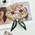 Vintage Floral Print Pearl Solf Silk Scarf MK2BLW6W6NSI64