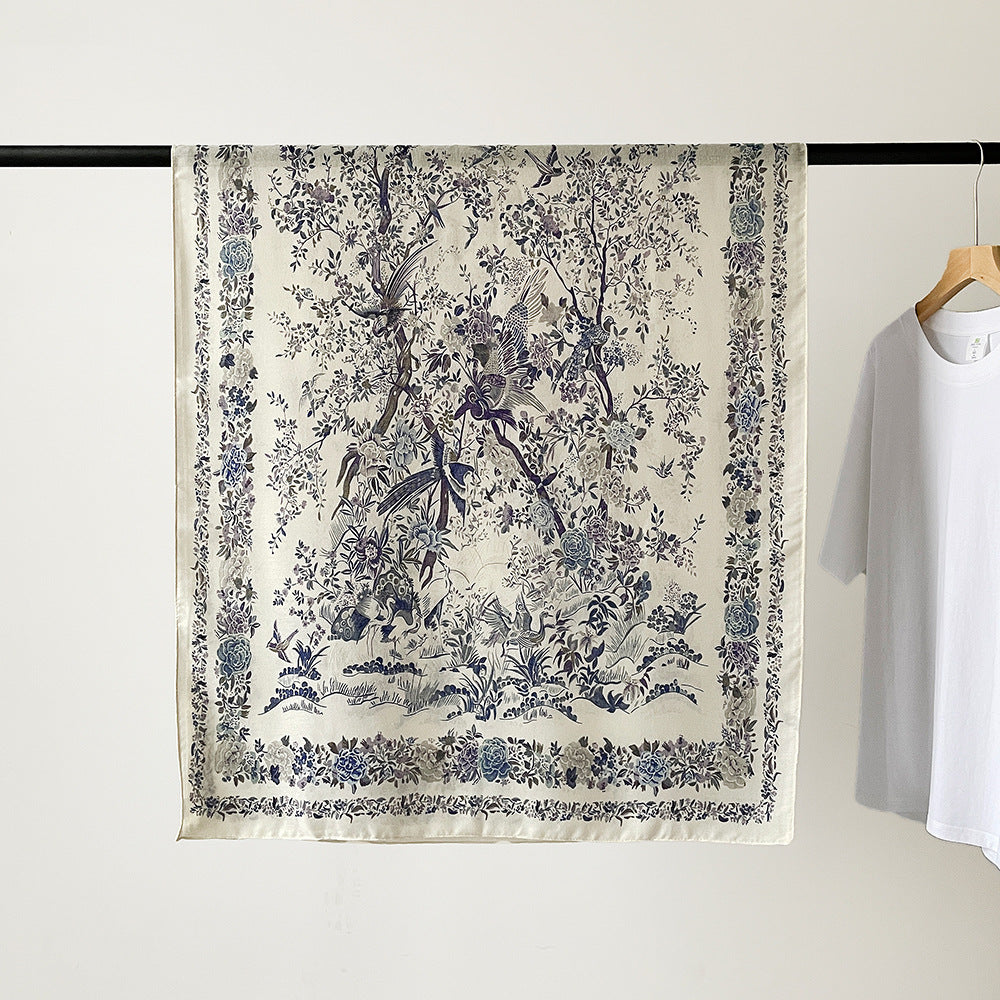Floral Cotton Linen Scarf - DippedShop Wholesale - #7027