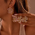 Gold Plated Flower Stud Earrings - DippedShop Wholesale - #8387