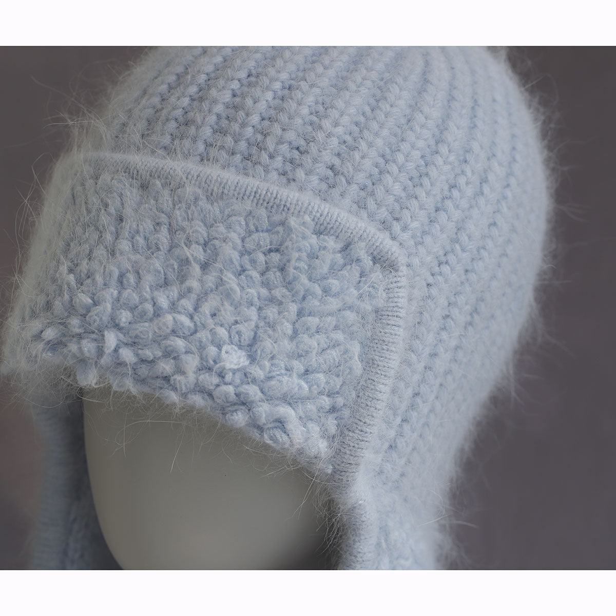 Sweet Solid Angora Trapper Knit Beanie 6W6HAT697