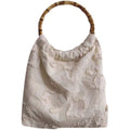 Retro Solid Color Floral Embroidery Lightweight Handbag MK2BK6W10BBG12
