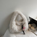 (No Bag Charm)Minimalist Faux Shearling Shoulder Bags 6W10BBG1880