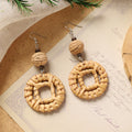 Boho Rattan Dangle Earrings - DippedShop Wholesale - #7907