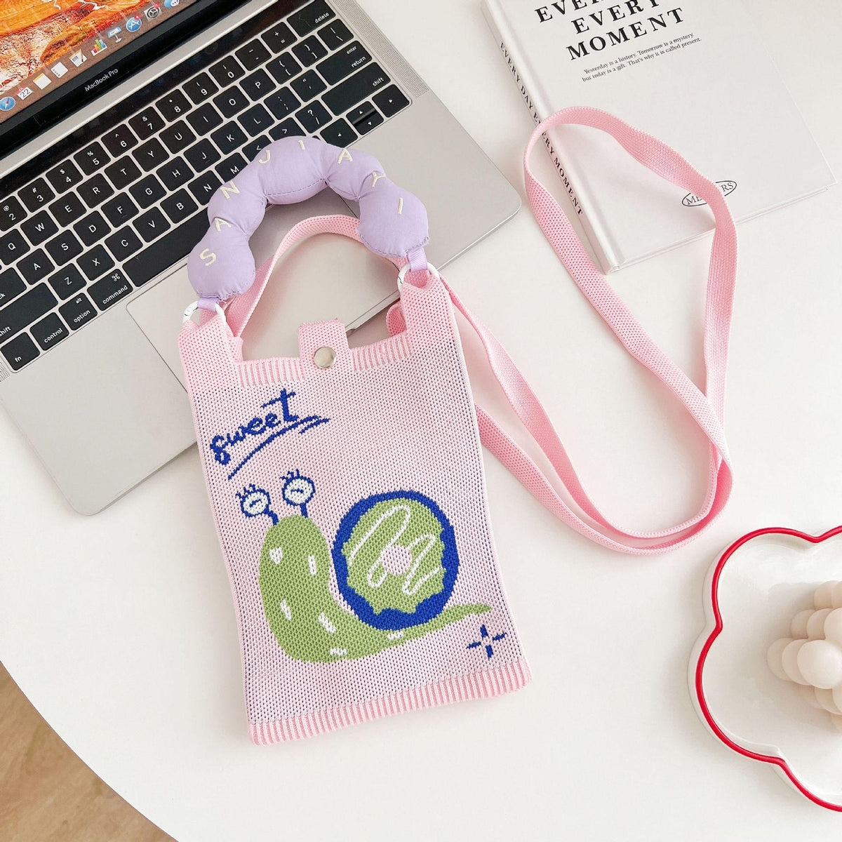 Cute Cartoon Print Knit Crossbody - DippedShop Wholesale - #5155