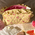 Flower Print Ruffle Cosmetic Bag - DippedShop Wholesale - #6915