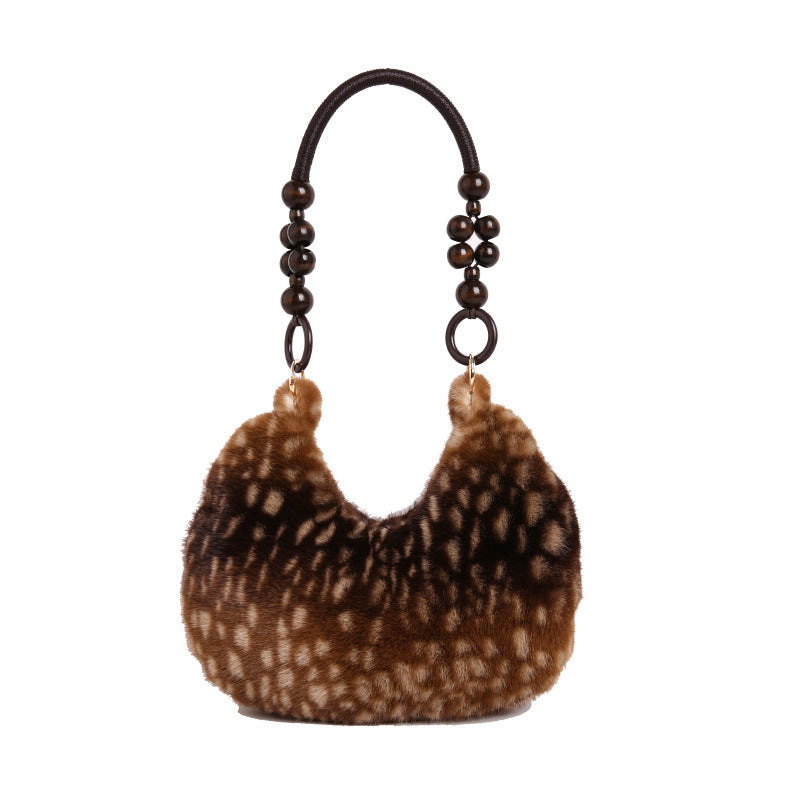 Cute Deer Pattern Flush Portable Shoulder Bag 6W10BBG1924