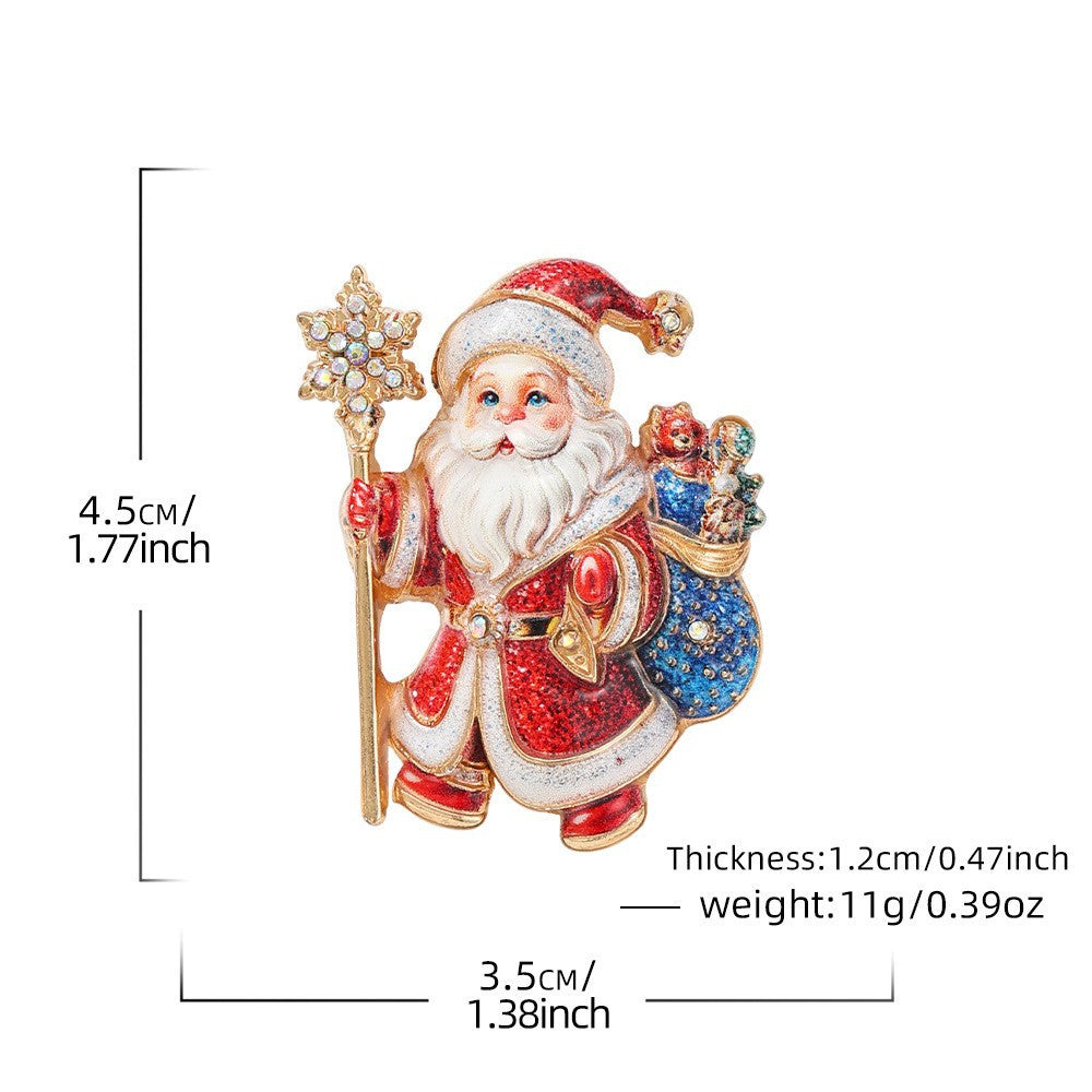 Christmas Series Enamel Rhinestone Brooch 6W6JPB63