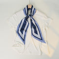 Minimalist Color Block Striped Print Silk Scarf 6W6NSI178