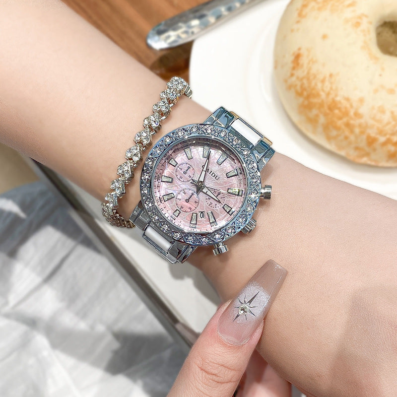 Luxury Diamond Chronograph Analog Quartz Watch MK2SSAS6W6JWA17