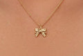 Fashion Bow Knot Gold Plated Chain Necklace 6W6JNC403L