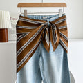 Minimalist Striped Cashew Waist Belt Silk Scarf MK2BLW6W6NSI70